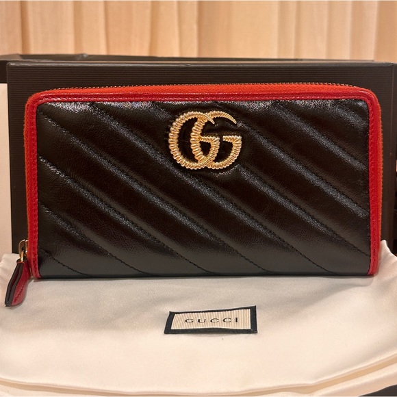 Gucci Handbags - RARE 💯% Authentic Gucci GG Marmont Zip Around Wallet✨